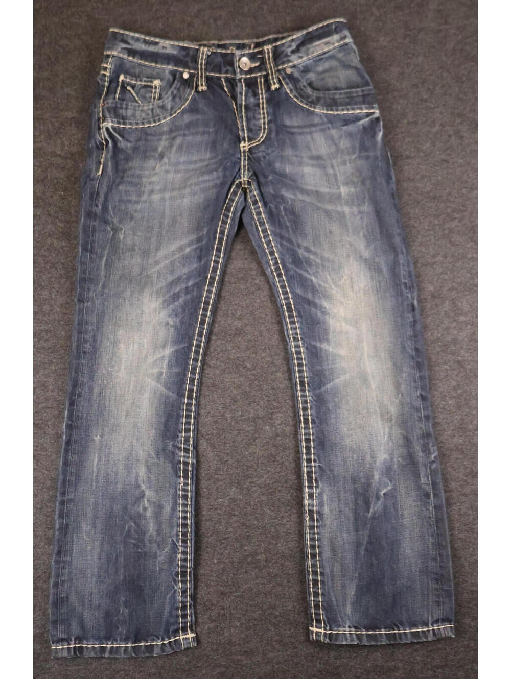 Camp David Jeans Mens 30x30 Nick Regular Fit Dark Wash Distressed Denim